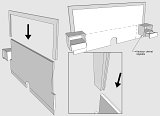 Principe assemblage de la tête de lit . Placage noyer et cadre plexiglass