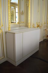 Meuble lift pour écran 65 pouces, Joints creux peinture dorée